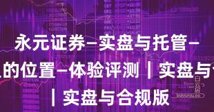 永元证券—实盘与托管—榜单里的位置—体验评测｜实盘与合规版